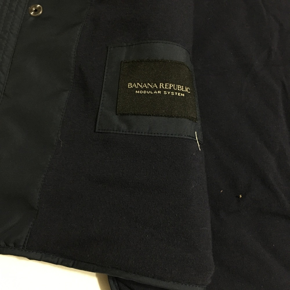 Banana Republic Puffer Vest Men Small Navy Blue Quilted Modular System - Picture 4 of 9
